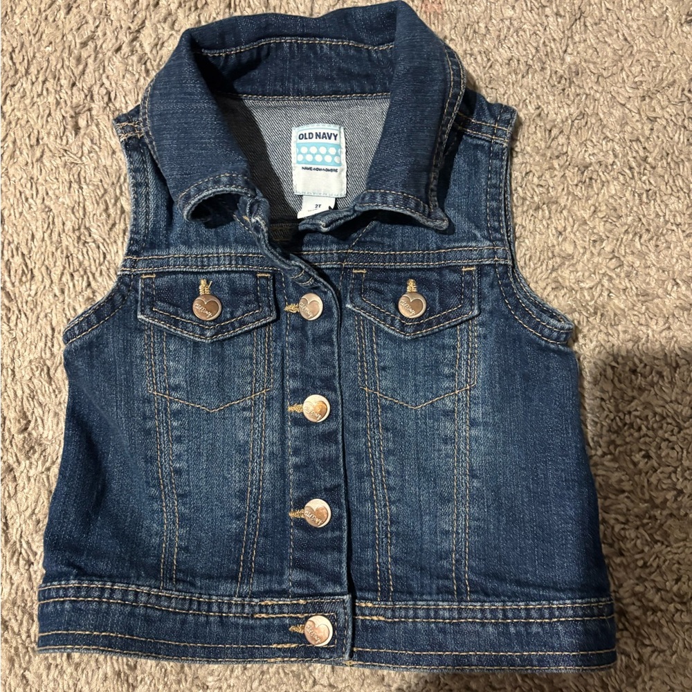 Old Navy Blue Denim Vest Classic Style